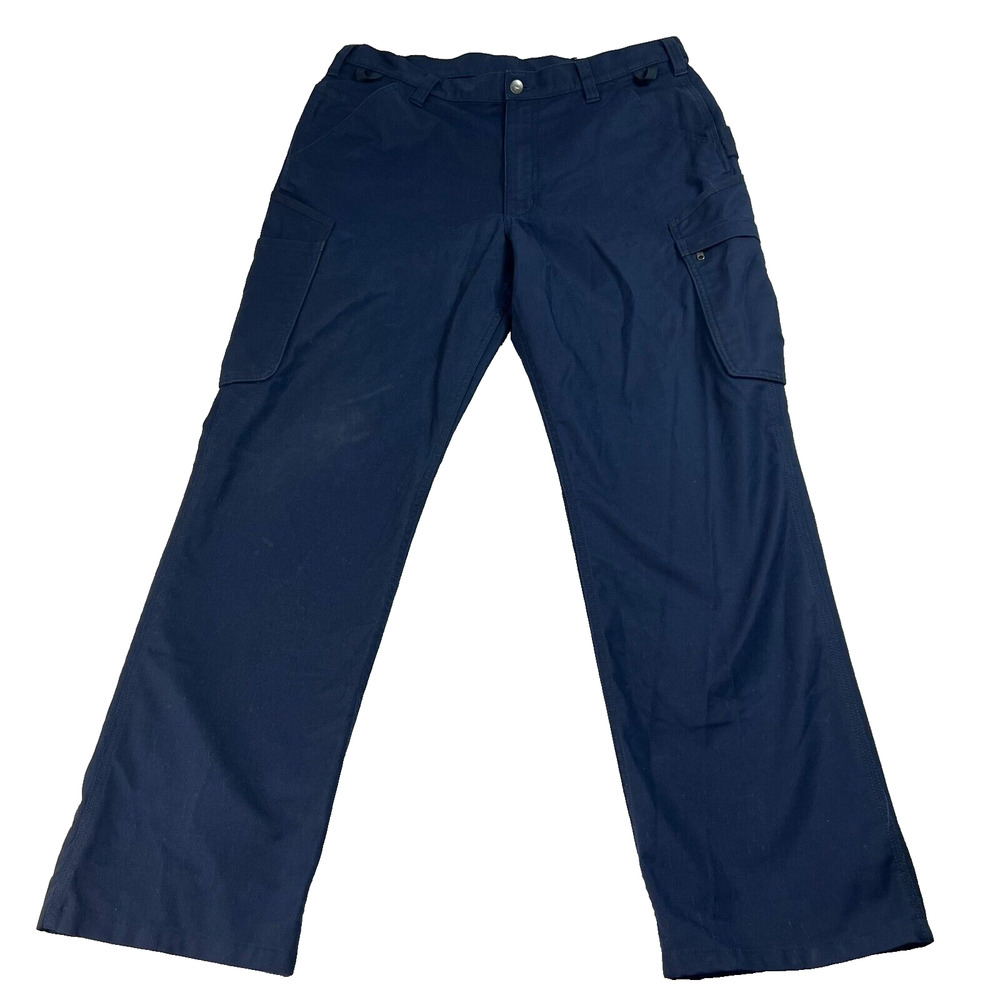 Carhartt Cargo Pants Mens 36X32 Navy Rugged Flex Casual Work Cotton